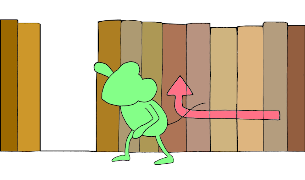 Startseite 4 Mousographs behind the scenes: Curious mouse peering through gap in a fence.