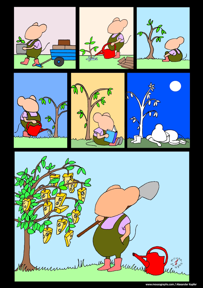 You are currently viewing Mousographs #242 “Patience will grow a Cheese Tree”